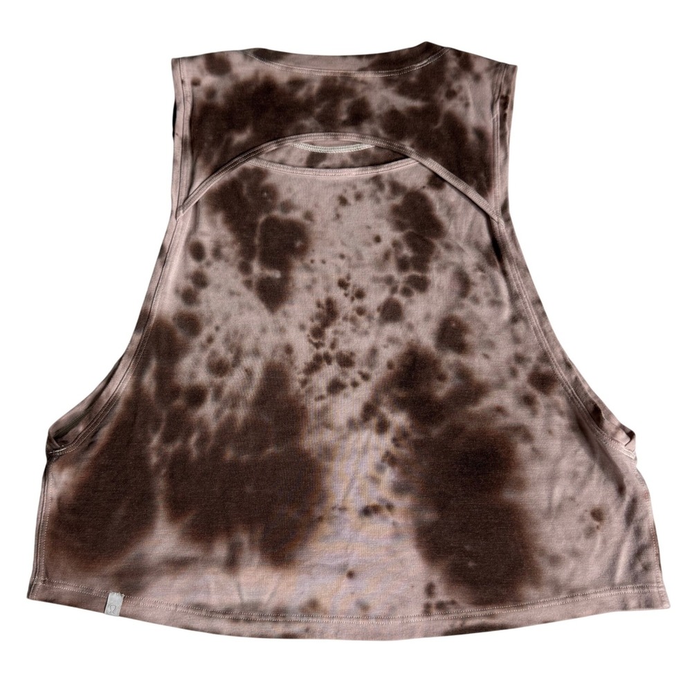 Lululemon Cut Back Crop Tank Marble Dye Silky French Press Muscle Top Womens 4